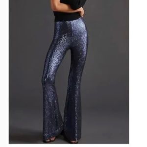 Anthropologie blue sequin pants